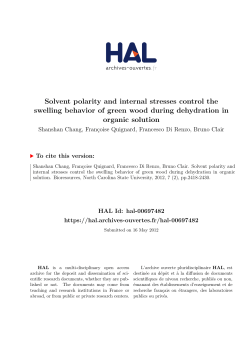 Solvent polarity and internal stresses control the swelling