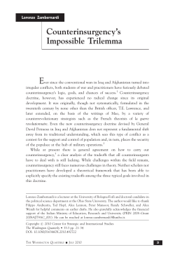 Counterinsurgency`s Impossible Trilemma