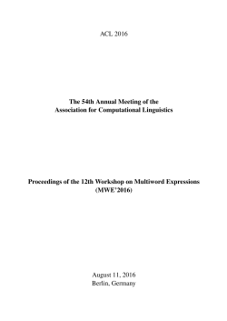 Proceedings of the 54th Annual Meeting of the Association for
