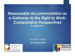 Reasonable Accommodation as a Gateway to the Right to Work