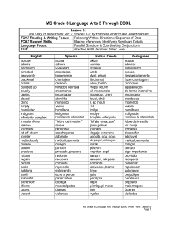 MS Grade 8 Language Arts 3 Through ESOL