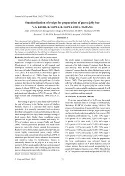 Standardization of recipe for preparation of guava jelly bar