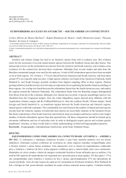 ECHINODERMS AS CLUES TO ANTARCTIC ~ SOUTH AMERICAN