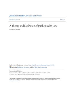 A Theory and Definition of Public Health Law