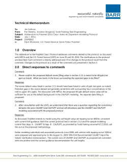 Class I Modeling Protocol (Plant Site and Mine Site)