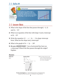 2-3 Lesson Quiz 2-3 Solve It!