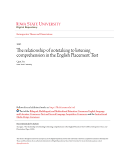 The relationship of notetaking to listening comprehension in the