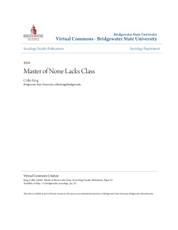 Master of None Lacks Class - Virtual Commons