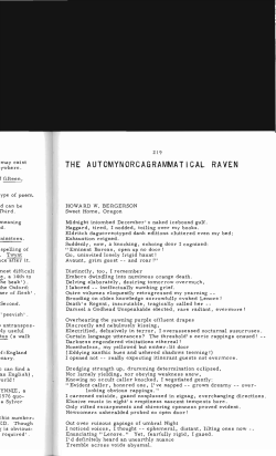 The Automynorcagrammatical Raven