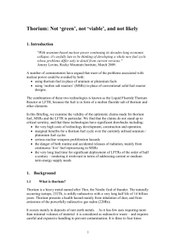 "Thorium: Not "green", not "viable", and not likely"