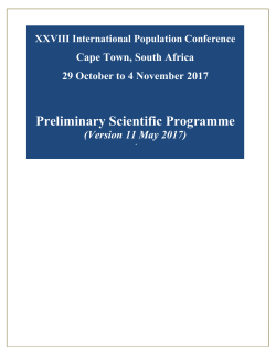 Preliminary Scientific Programme - IPC 2017