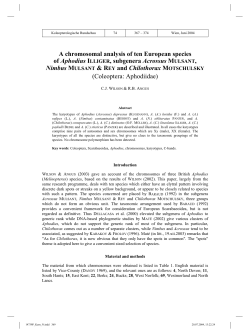 A chromosomal analysis of ten European species of Aphodius
