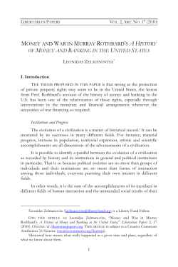 money and war in murray rothbard`s a history of