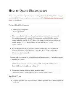 How to Quote Shakespeare
