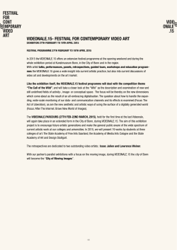 festival for contemporary video art - videonale.15