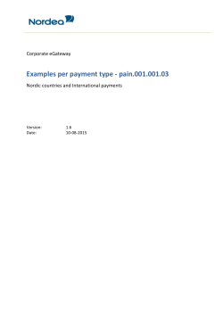 Examples per payment type - pain.001.001.03