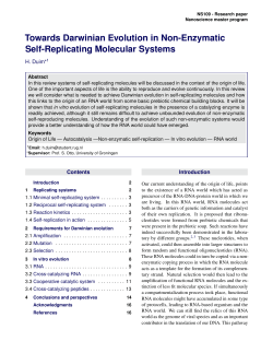 Towards Darwinian Evolution in Non-Enzymatic Self
