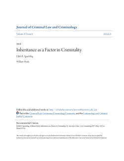 Inheritance as a Factor in Criminality