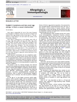 Hodgkin`s lymphoma and late onset egg allergy: is there a