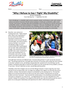 Why I Refuse to Say I `Fight` My Disability