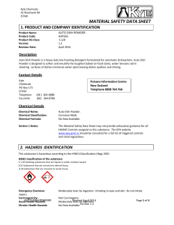 MATERIAL SAFETY DATA SHEET