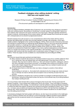 Editing strategies - Edith Cowan University
