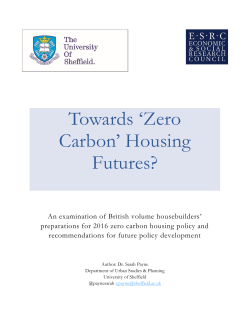 Towards Zero Carbon Housing Futures? Final Report