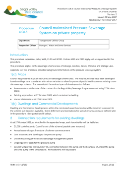 Council maintained Pressure Sewerage System on private property