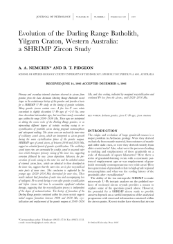 Evolution of the Darling Range Batholith, Yilgarn Craton, Western