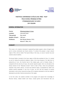 Syllabus - Field School Program in Peru