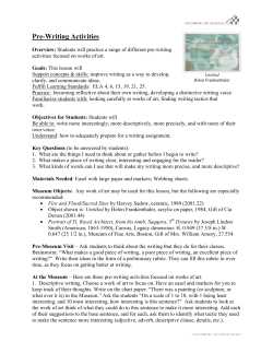 Pre-Writing Activities