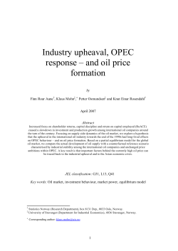 Industry upheaval, OPEC response &ndash; and oil price formation
