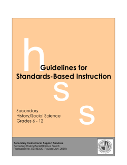 Guidelines for Standards-Based Instruction