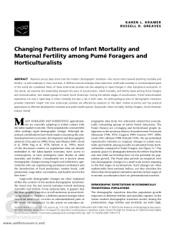 Changing Patterns of Infant Mortality and Maternal