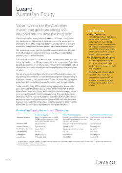 Lazard Australian Equity - Lazard Asset Management
