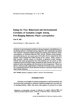 Behavioral and environmental correlates of gestation length among