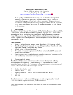 Do Languages have a Basic Valency