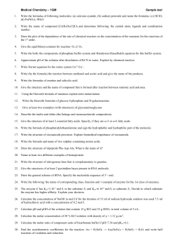 Medical Chemistry &ndash; 1GM Sample test 1. Write the formulas of
