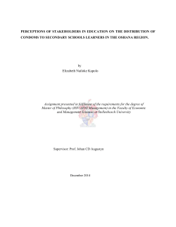 PERCEPTIONS OF STAKEHOLDERS IN EDUCATION ON THE