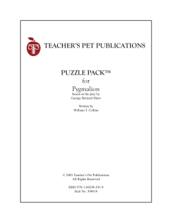 Pygmalion - Teacher`s Pet Publications