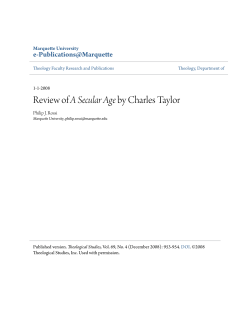 Review of A Secular Age by Charles Taylor - e