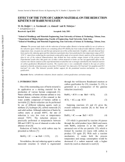 effectofthe type ofcarbon materialon the reduction kinetics ofbarium