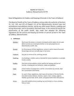 BOARD OF HEALTH Sudbury, Massachusetts