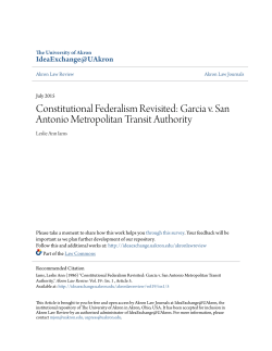 Constitutional Federalism Revisited: Garcia v. San Antonio