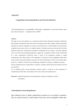 Competition in Increasing Returns and Network Industries