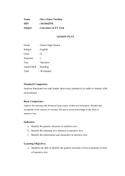 Name : Devy Emsa Nurdina SRN : 1013042078 Subject : Literature