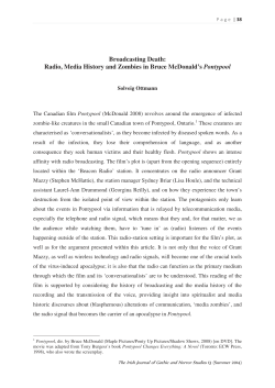 Broadcasting Death: Radio, Media History and Zombies in Bruce