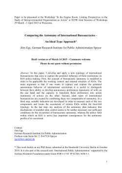 Comparing the Autonomy of International Bureaucracies