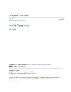No Par Value Stock - Marquette Law Scholarly Commons
