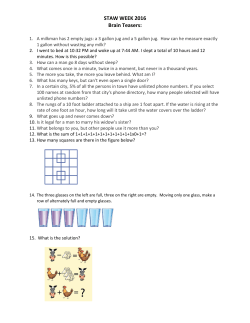 STAW WEEK 2016 Brain Teasers: